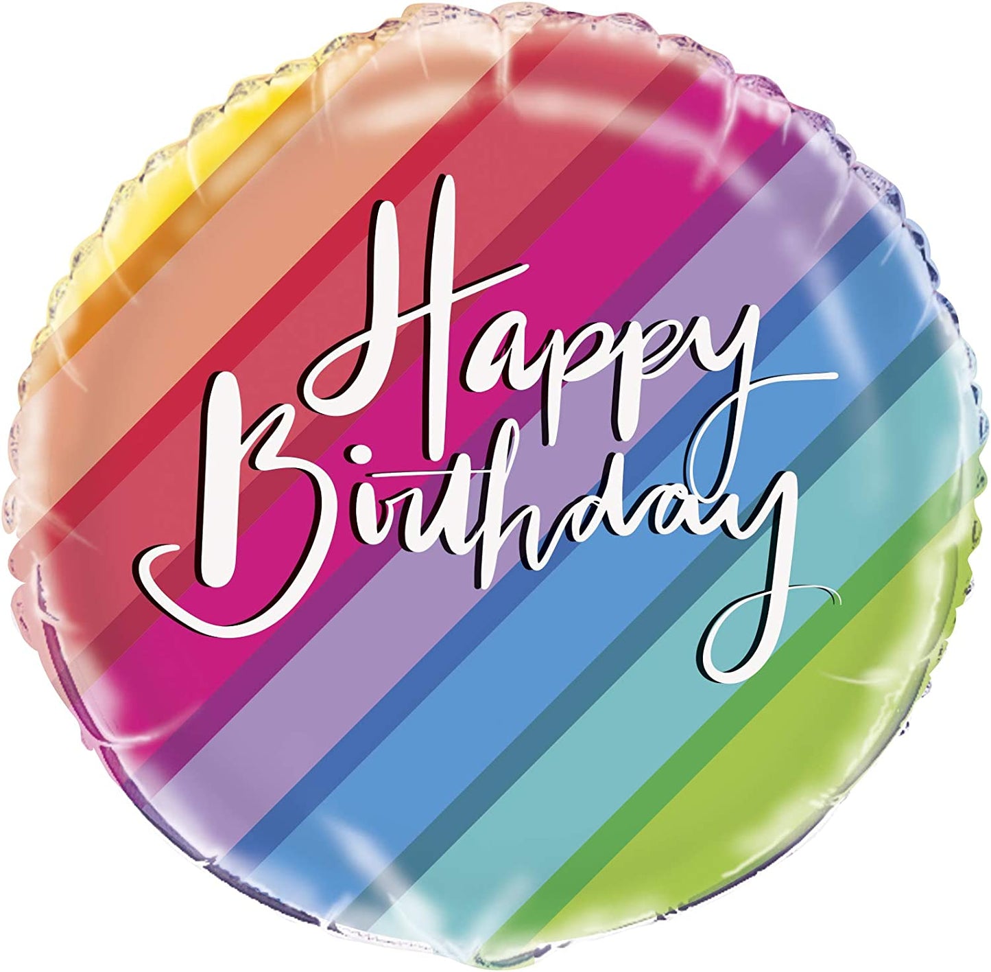 Happy Birthday Rainbow 18" Round Foil Balloon