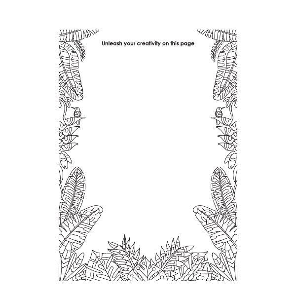A4 Life In The Jungle Advanced Colouring Book - 22 Pages Wildlife High Quality Relaxing Art Therapy