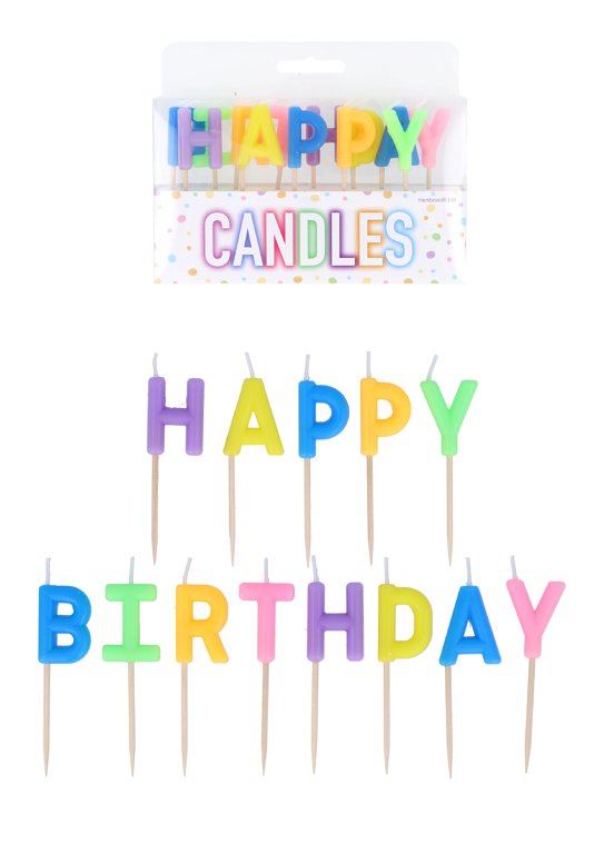 Bright 'Happy Birthday' Toothpick Candles