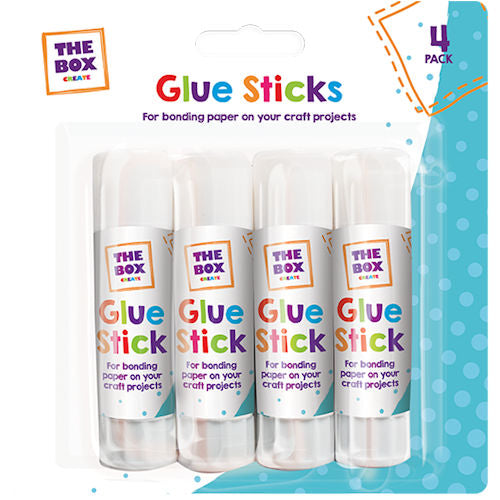 Glue Sticks 4 Pack - Adhesive Sticks for Crafting School Office Non-Toxic Washable Bulk Pack