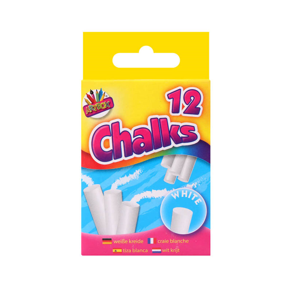 White Chalks - 12 Pack Drawing Sidewalk Art Craft School Supplies