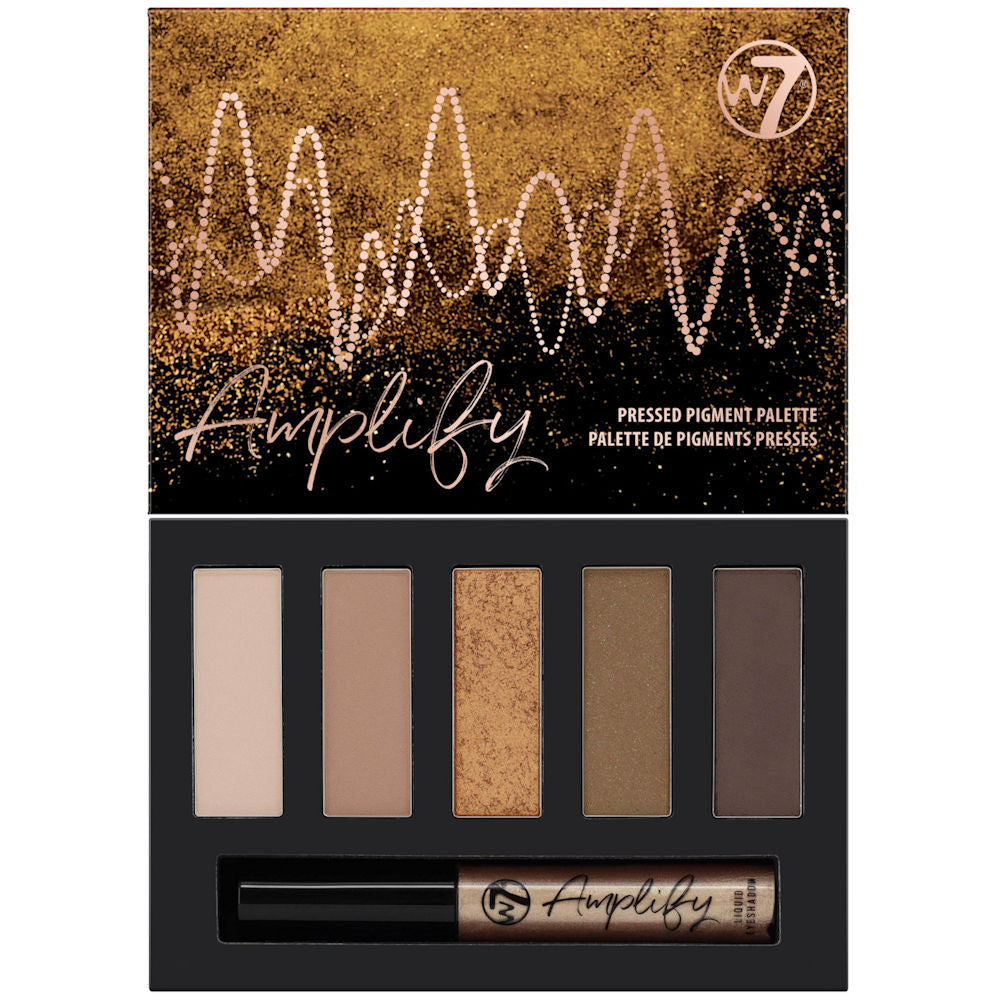 W7 Cosmetics Amplify Power Trip Eyeshadow Palette - 5 Colour Matte Shimmer Bronze Colours Eyes