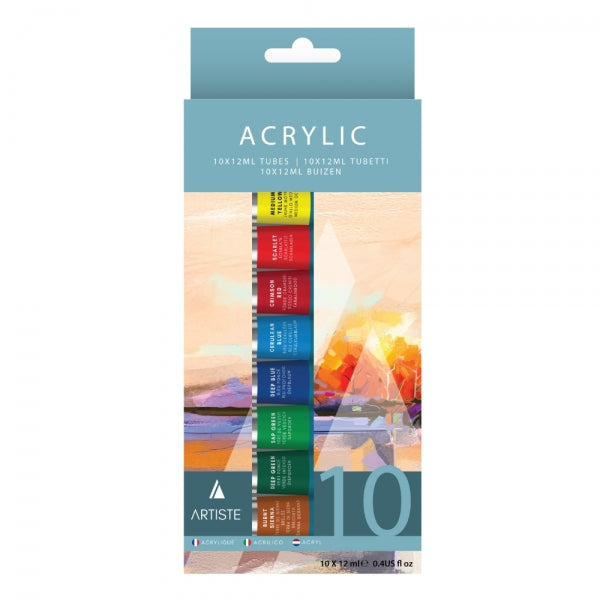 10 Coloured Acrylic Paints