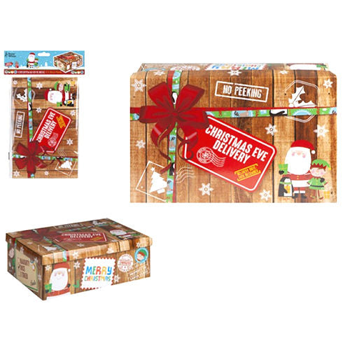 Mini Christmas Eve Delivery Christmas Eve Box - 17cm x 26.5cm x 8.5cm Festive Holiday Gift Box Small Size