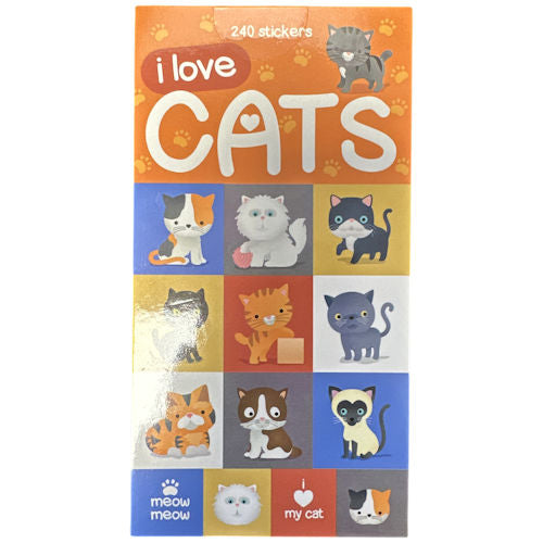 I Love Cats Sticker Book - 240 Stickers Fun Designs Reward Stickers Kids Craft Activity