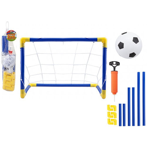 Children's Football With Goal & Pump Set - Complete Outdoor Sports Kit Garden Game