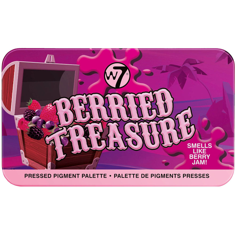 W7 Cosmetics Berried Treasure Pressed Pigment Eyeshadow Palette - Vibrant Colours Blendable Long Lasting Smooth Application