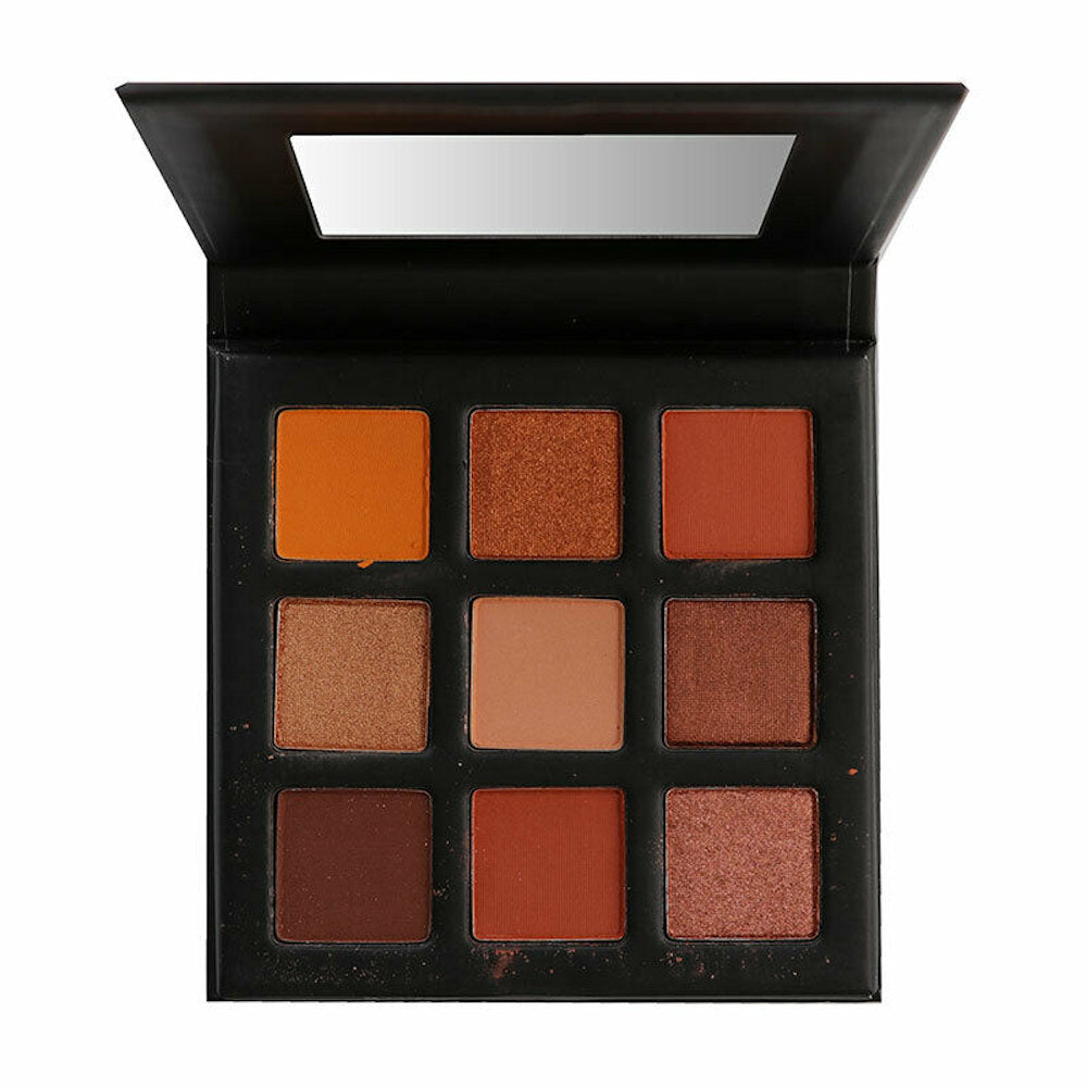 Technic Cosmetics 9 Colour Pressed Pigment Eyeshadow Palette Enticing Oranges - Vibrant Pigmented Long-Lasting Blendable Shades Professional Makeup