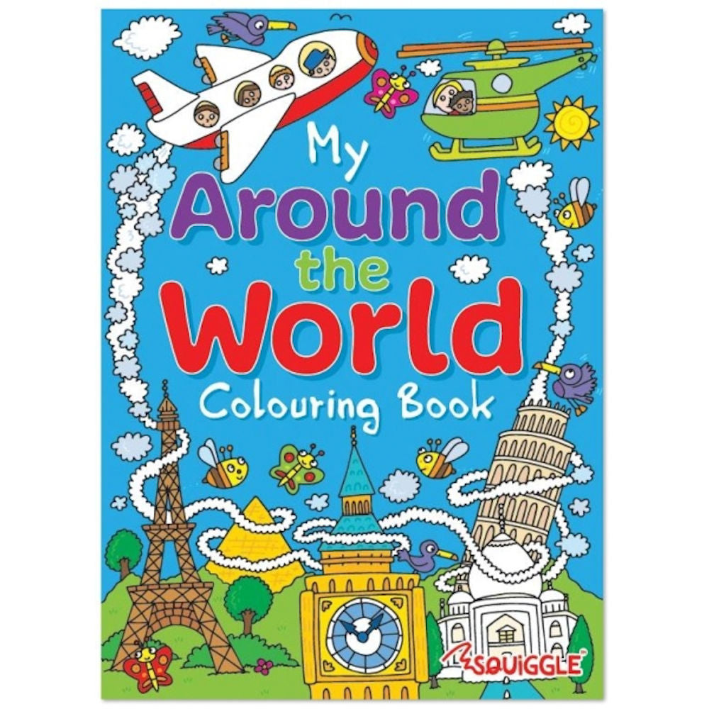 A4 Around The World Travel Colouring & Activity Book - Assorted Kids Exciting Adventures Engaging Activities High Quality Educational