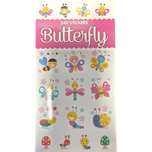 Butterfly Sticker Book - 240 Stickers Fun Designs Reward Stickers Kids Craft Activity