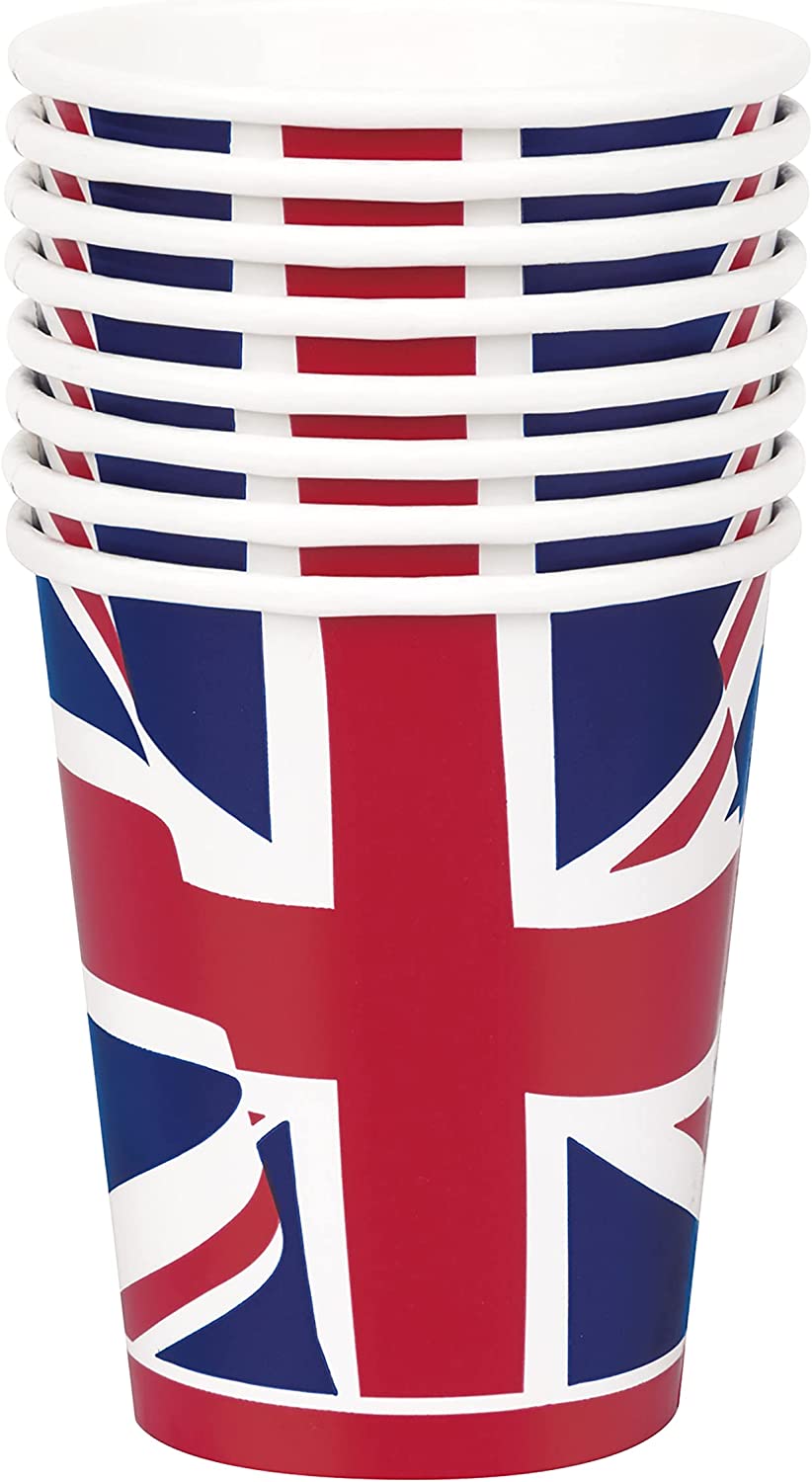 8 Union Jack 9oz Paper Cups