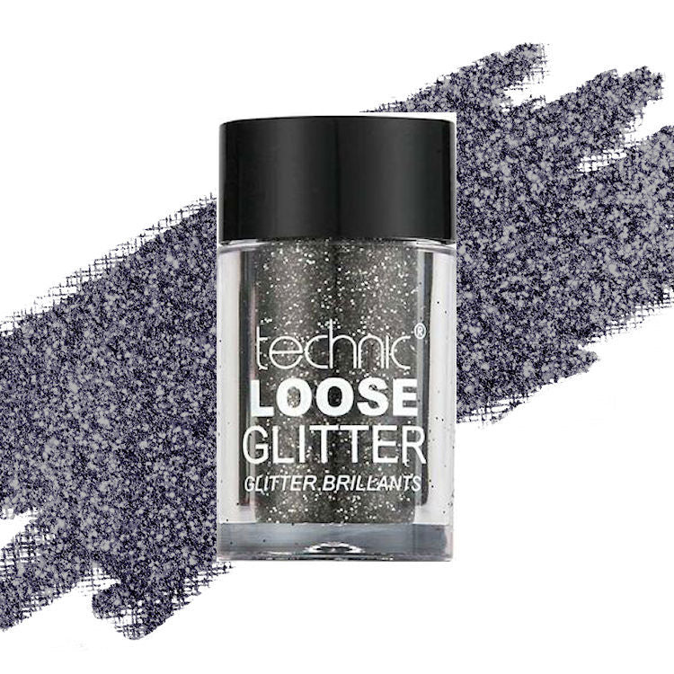 Technic Cosmetics Loose Glitter Dark Mistique Grey - Ultra-Fine Sparkle Long-Lasting Easy Application Versatile Use