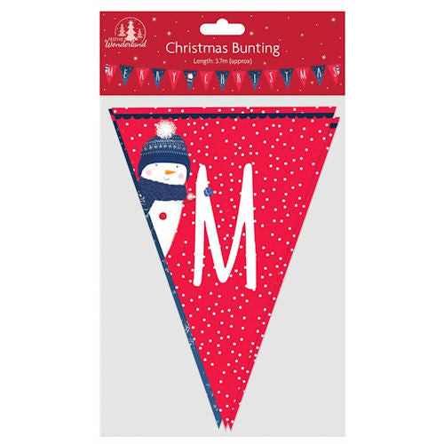 Merry Christmas Bunting - 3.7m Festive Holiday Decoration Garland
