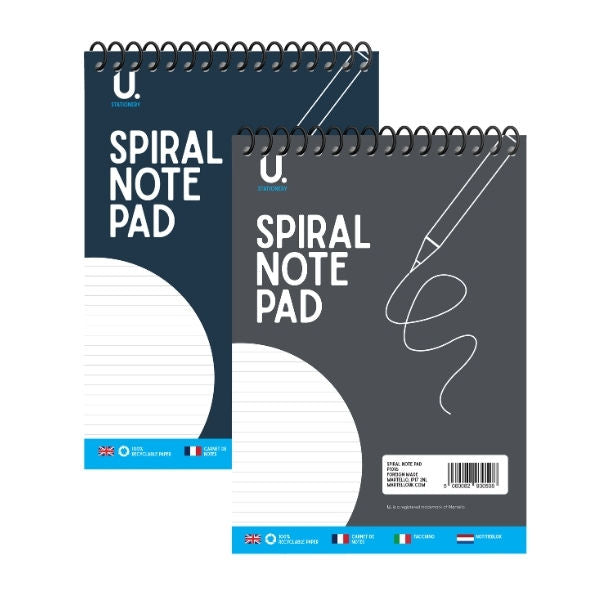 A4 Spiral Notepad - Single Assorted Convenient Size Note Taking Lined Paper