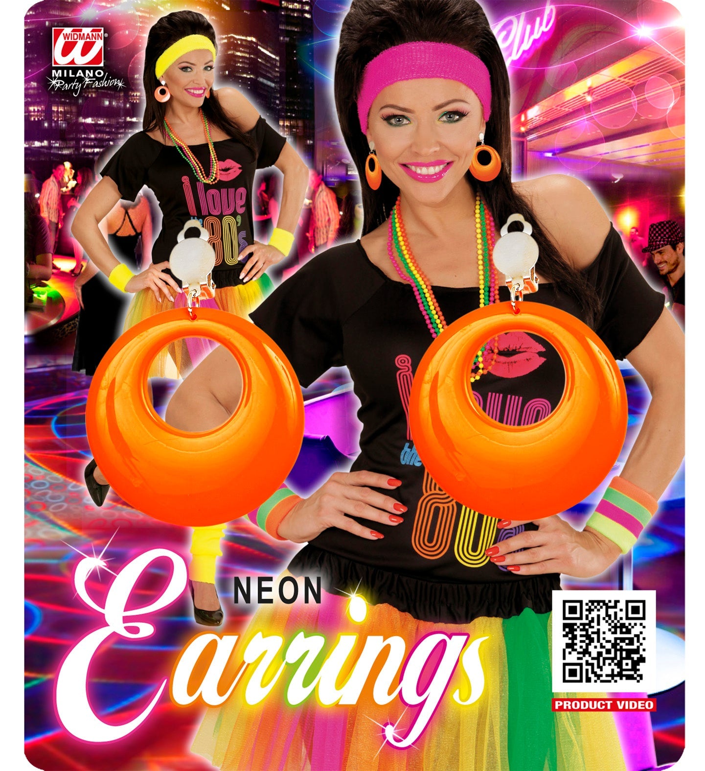 Pair of Neon Orange Earrings