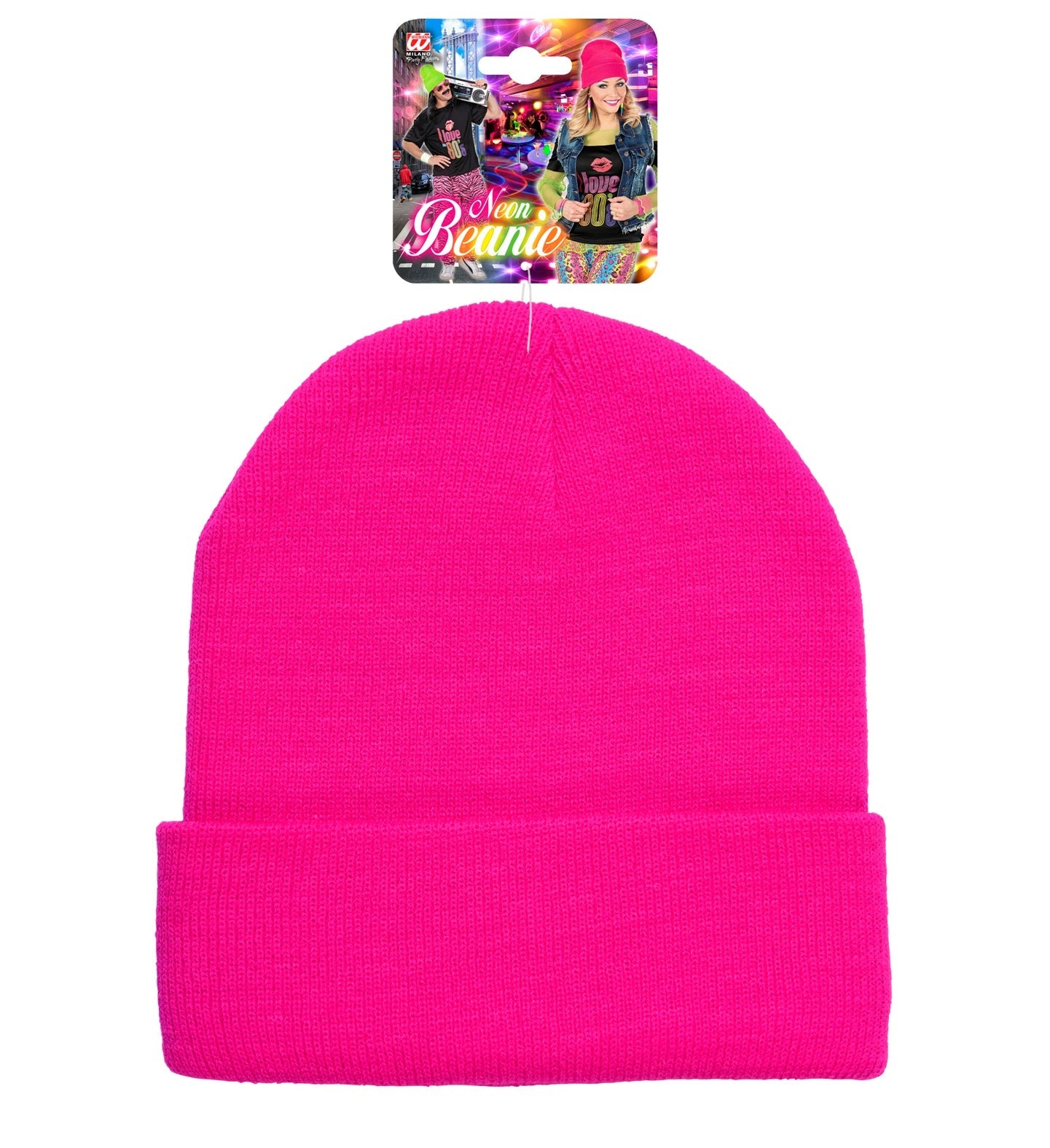 Wool Look Neon Pink Beanie