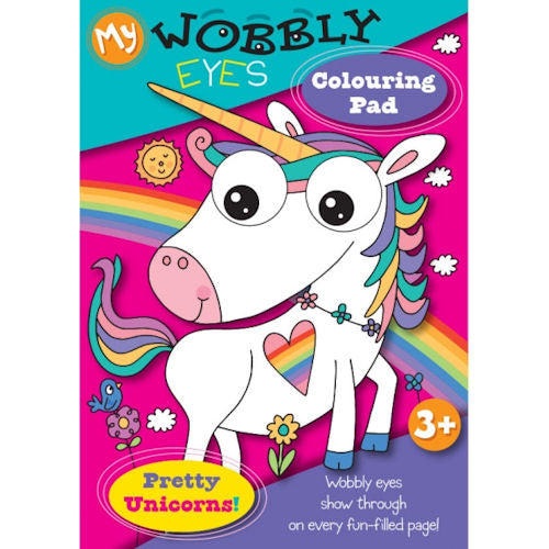 A4 Unicorn Wobbly Eyes Colouring Pad - Whimsical Interactive Wobbly Eyes Fun