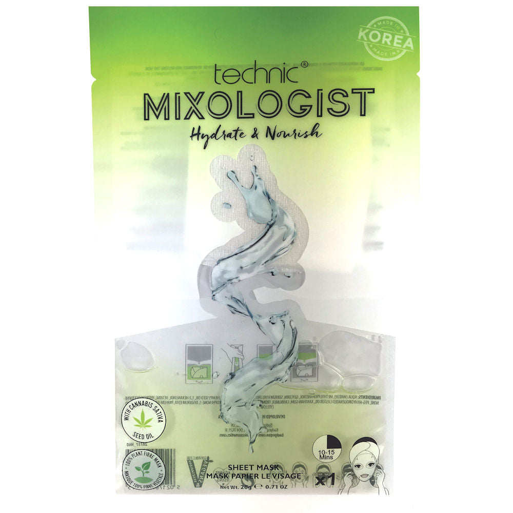 Technic Cosmetics Face Mask Mixologist Hydrate & Nourish - Moisturising and Nourishing Formula for Healthy Skin