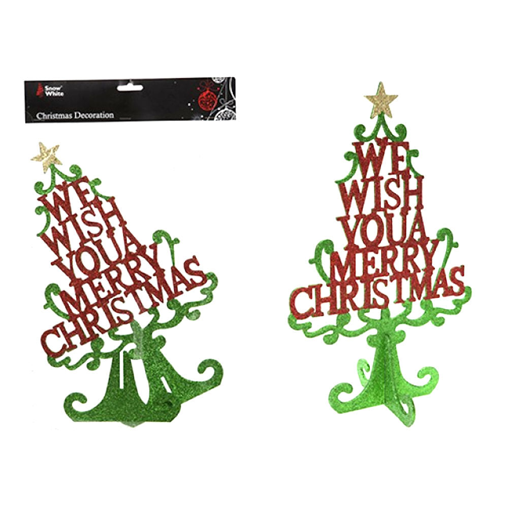 Glitter Tree Decoration - 35cm Sparkling Festive Ornament Christmas Tree Shimmering Holiday Decor