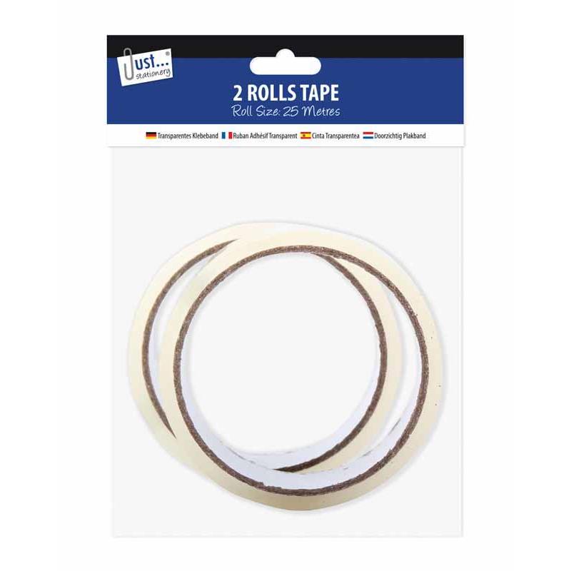 Clear Tape - 2 Pack Office Stationery Adhesive Transparent