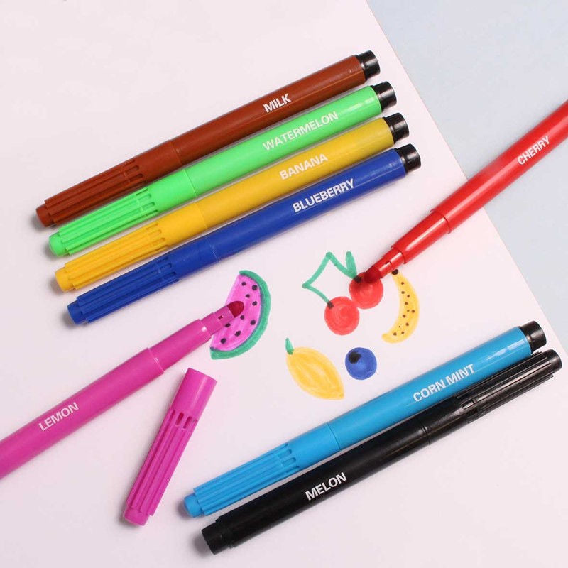 Scented Markers - 8 Pack Bright Assorted Colours Fun Drawing Art Supplies