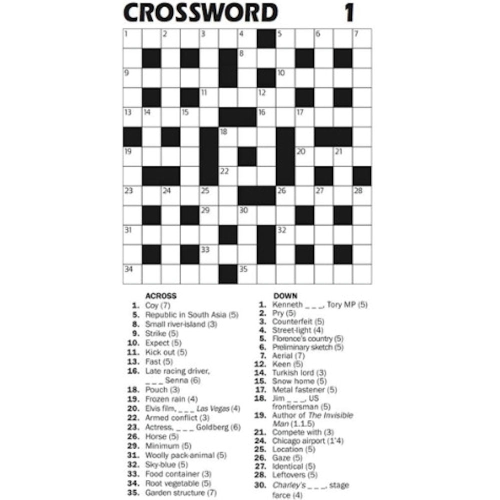 Travel Size Crossword Book - Assorted Puzzles Entertainment High Quality