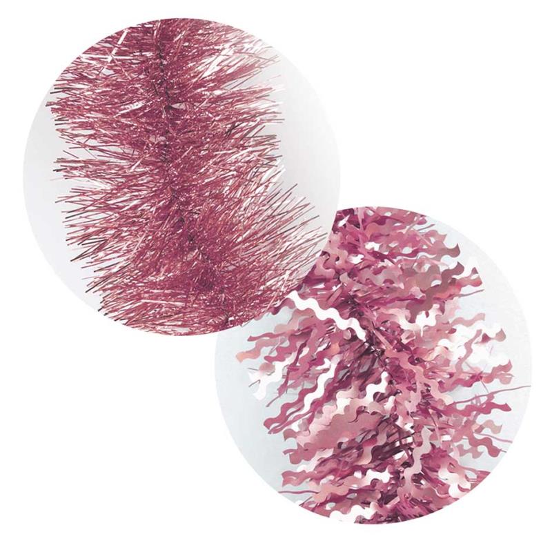Luxury Tinsel 2 Pack Shiny & Matt - Blush Festive Holiday Decoration Christmas Tree Decor Assorted Textures