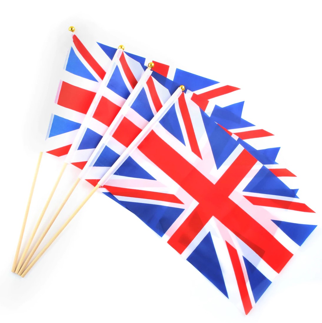 10 Wooden Union Jack Hand Flags