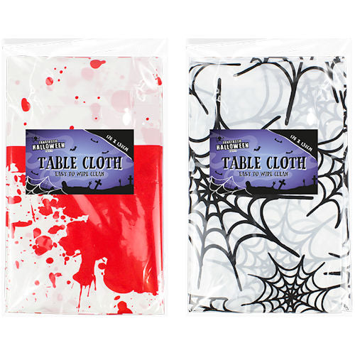 Halloween Table Cover 132cm x 178cm Single - Assorted Spooky Festive Haunted House Wipe Clean
