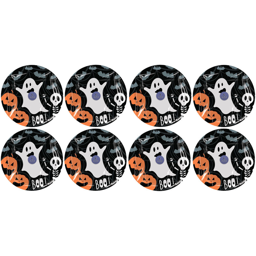 Halloween Paper Plates - 22.5cm 8 Pack Party Disposable Dinnerware Spooky Festive Haunted House Ghost