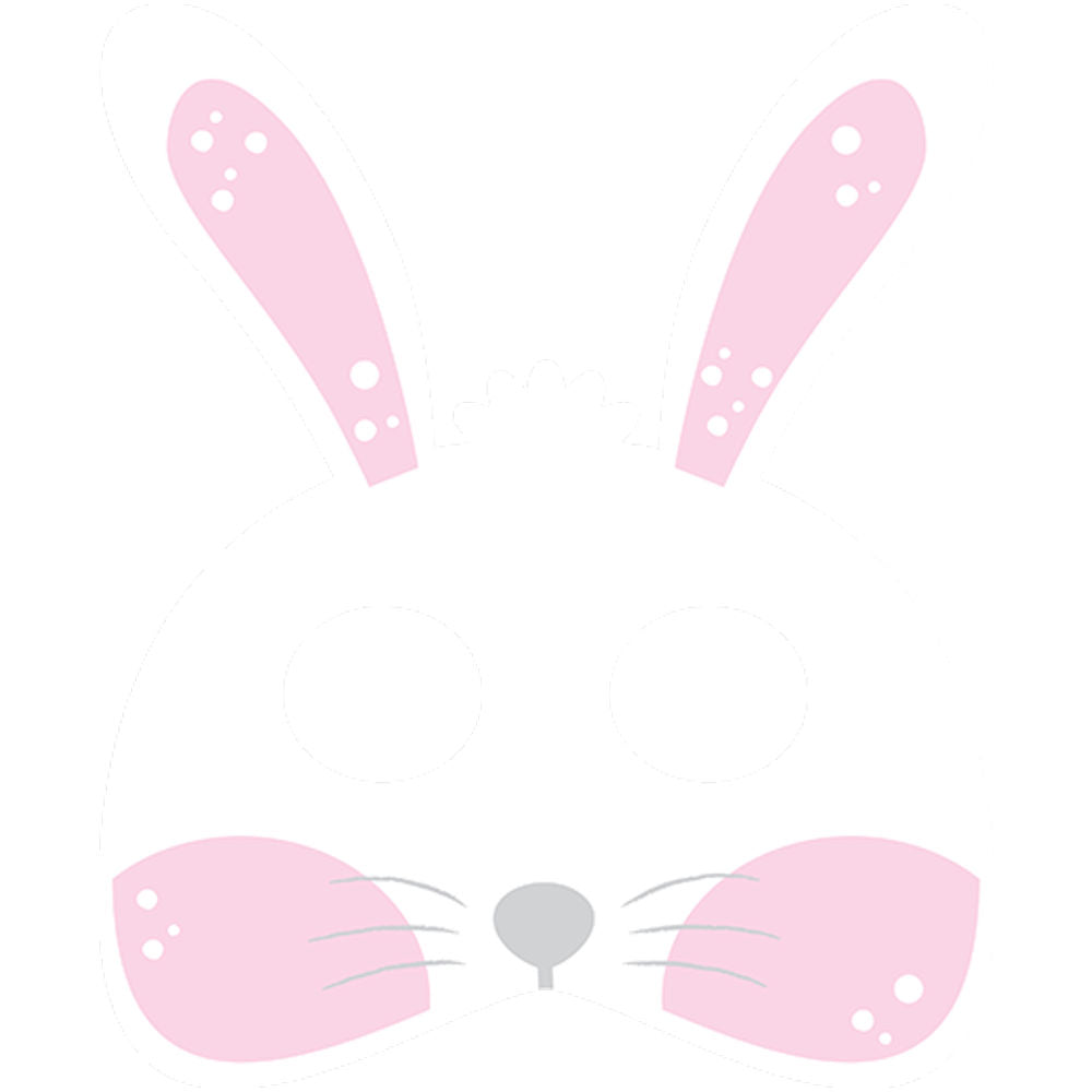 Easter Bunny Paper Mask & Ears 4 Pack - Easter Costume Accessories Kids Dress-Up