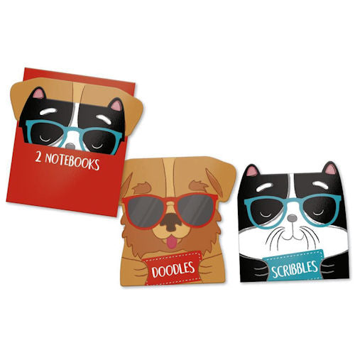 Pets Shaped Notebooks - 2 Pack Cute Animal Design Notebooks Writing Drawing Doodling