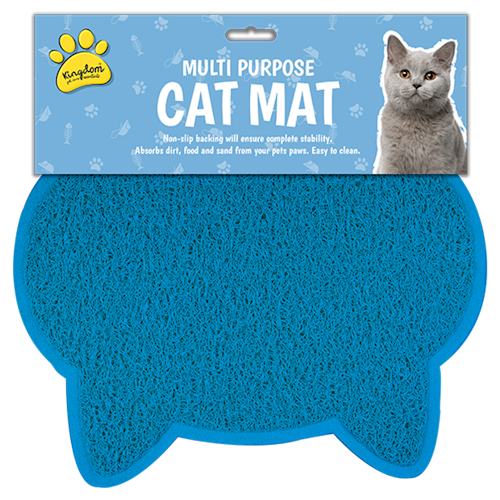 Blue Non-Slip Easy-Clean Multi-Purpose Cat Mat - 31cm x 39cm Practical and Hygienic Pet Mat
