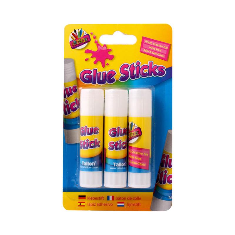 Twist Action Glue Sticks - 3 Pack Mess Free Safe Non Toxic Clear Adhesive Art Crafts Kids