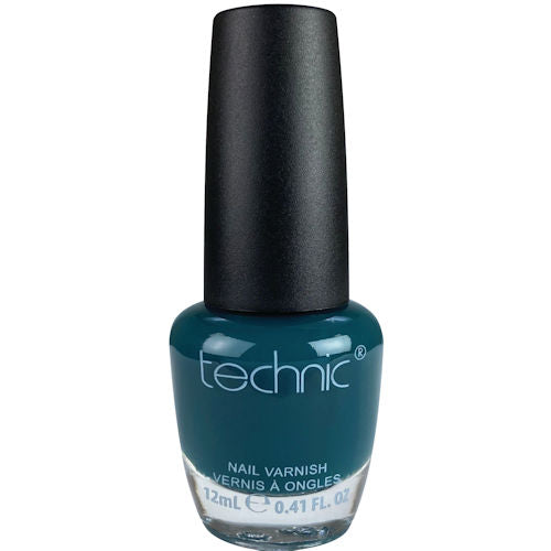 Technic Cosmetics Glossy Nail Polish Dark Blue Neptune 12ml - Nail Colour High Shine Long-lasting