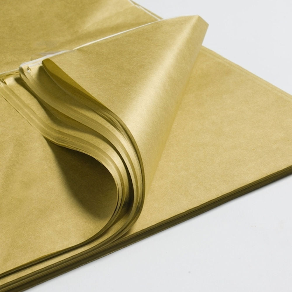Gold Metallic Tissue Paper - 5 Sheets 50cm x 70cm Shiny Elegant Wrapping Crafting