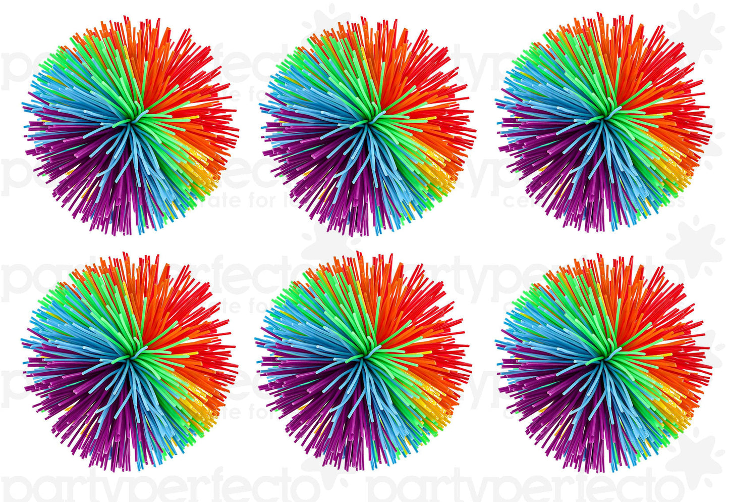 6 Rubber Koosh Balls