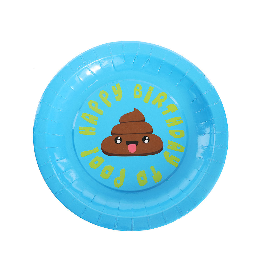 16 Emoji Poo Paper 9" Party Plates