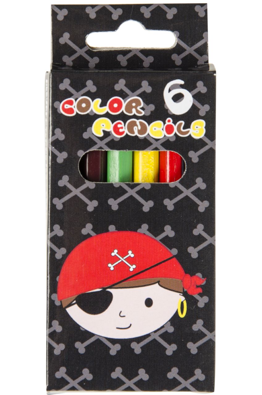 6 Pirate Halfsize Colouring Pencils