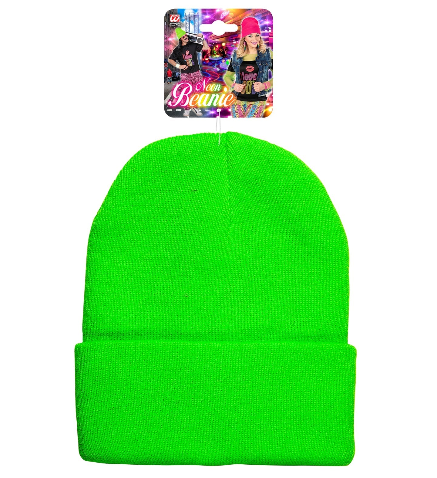Wool Look Neon Green Beanie
