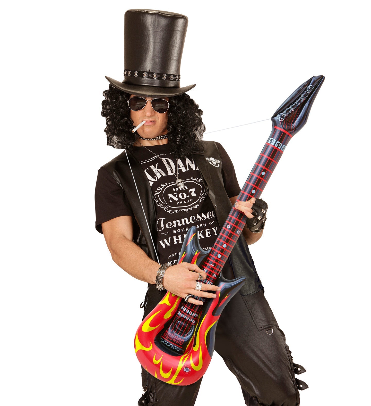 Inflatable Rockstar Guitar with Flames - 105cm
