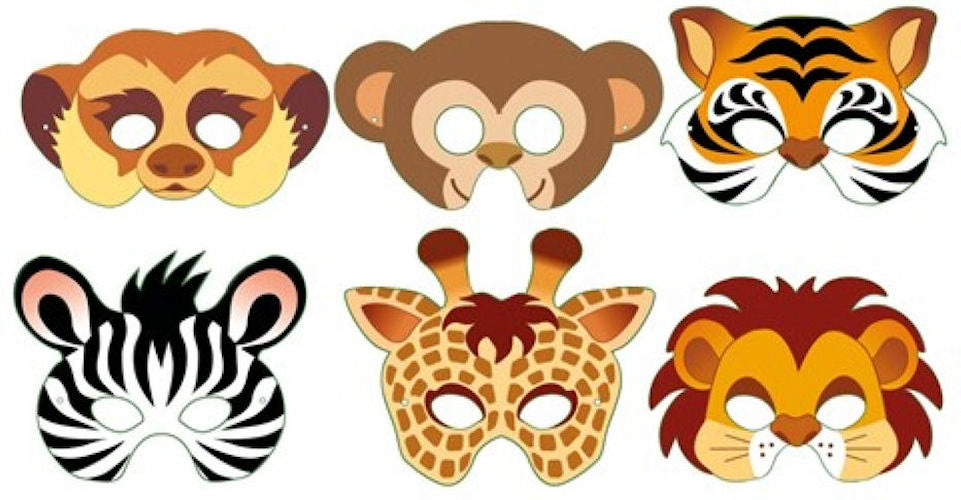 12 Cardboard Jungle Masks