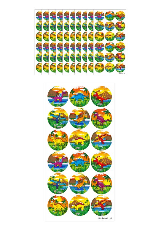 180 Round Dinosaur Stickers