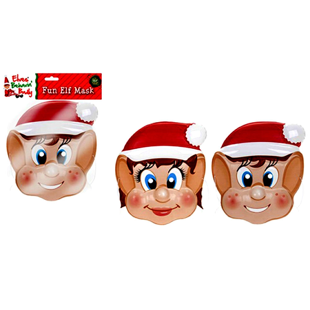 Girl Elf Design Face Mask - Naughty Elves Theme Christmas Fancy Dress