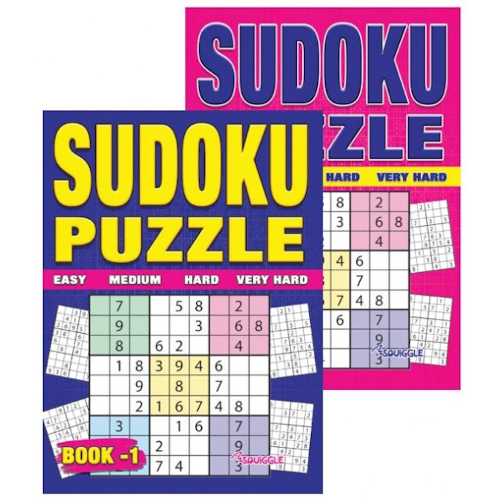 A4 Sudoku Puzzles - Assorted Challenging Puzzles Difficulty Levels High Quality Paper Relaxing Brain Teasers