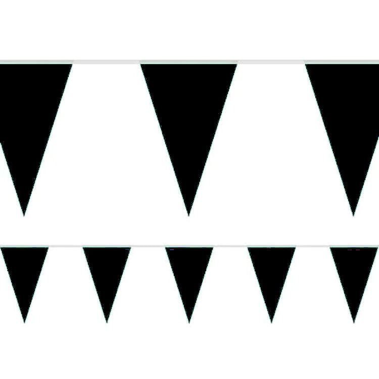 Black 10m Triangle Bunting