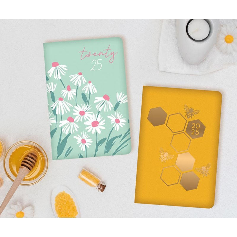 2025 Bee / Daisy Slim Week To View Diary - Pretty Assorted Designs