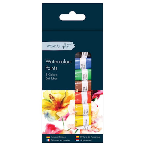Watercolour Paints - 8 Pack 6ml Tubes Art Supplies Painting Crafting