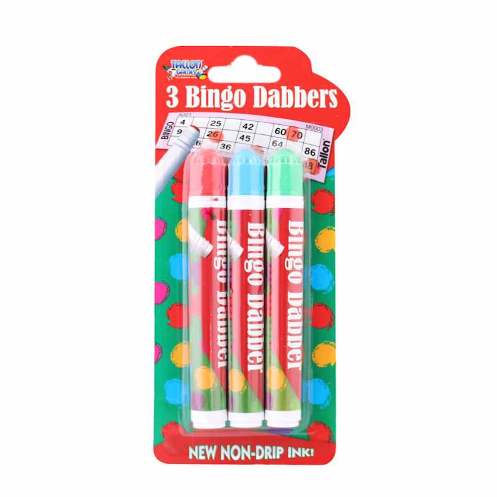 None Drip Bingo Dabbers - 3 Pack Blue Green Red Game Supplies Markers Fun