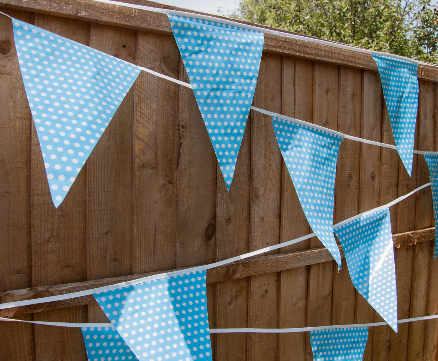 Blue Polka Dot 10m Triangle Bunting
